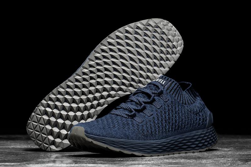 Men's Nobull Midnight Knit Running Shoes Navy | SG L1981I